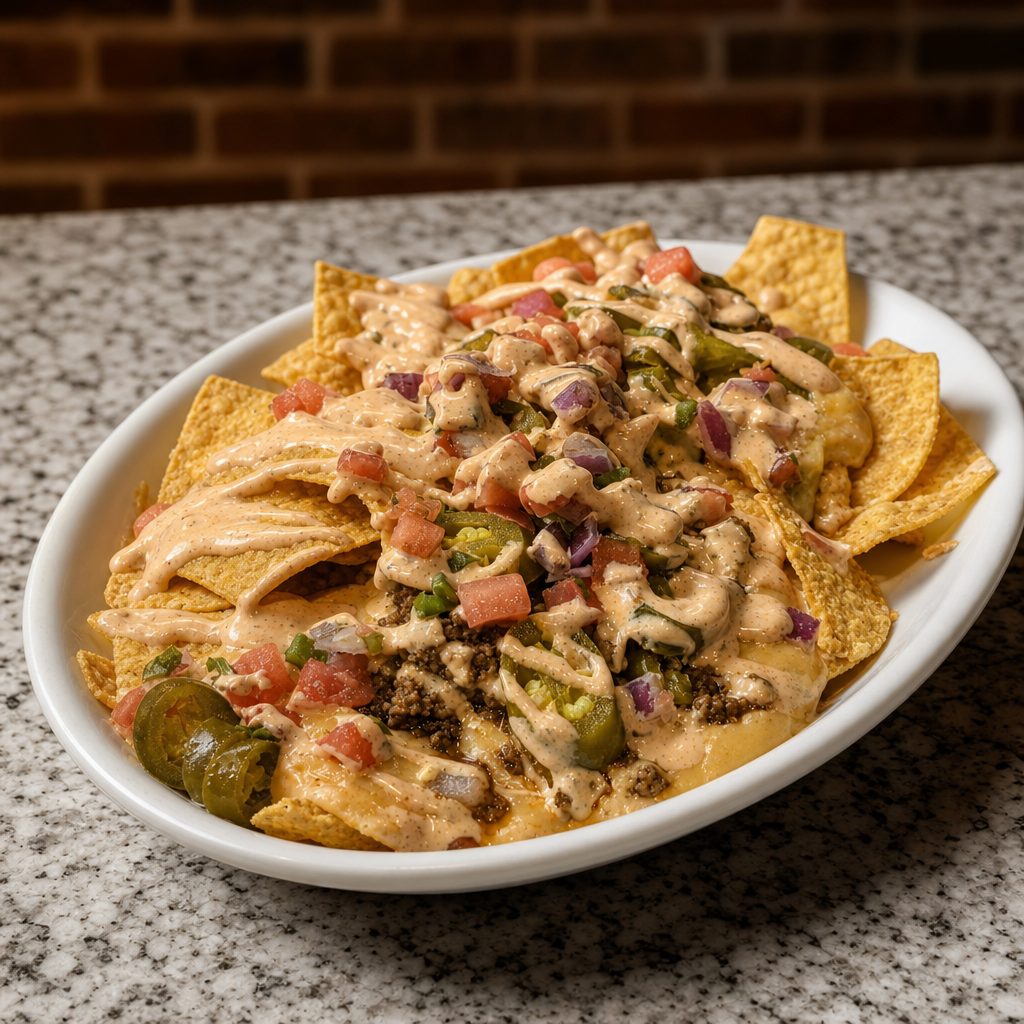 Beer Cheese Nachos.